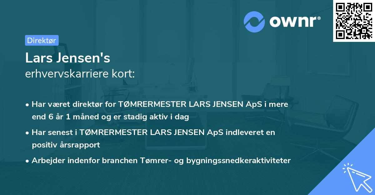 Lars Jensen's erhvervskarriere kort