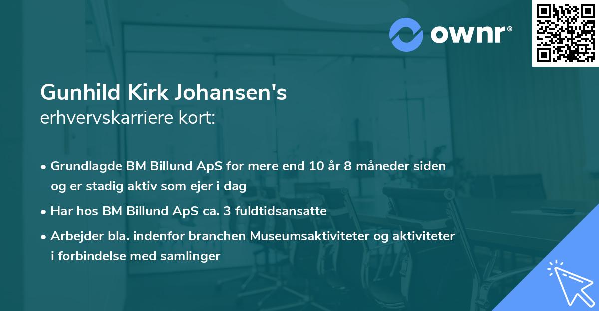 Gunhild Kirk Johansen's erhvervskarriere kort