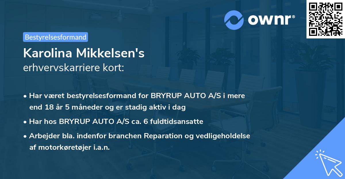 Karolina Mikkelsen's erhvervskarriere kort