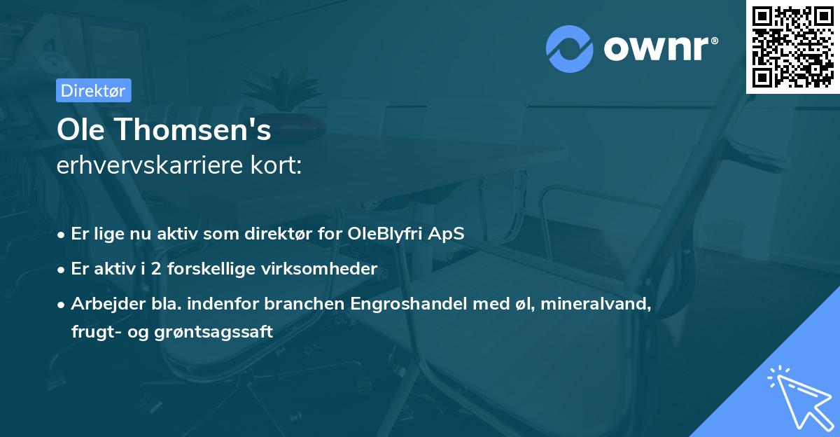 Ole Thomsen's erhvervskarriere kort