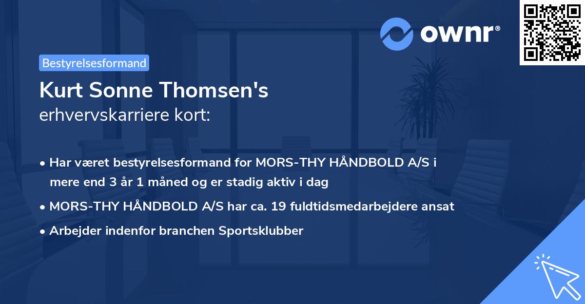 Kurt Sonne Thomsen's erhvervskarriere kort