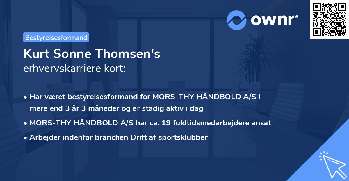 Kurt Sonne Thomsen's erhvervskarriere kort