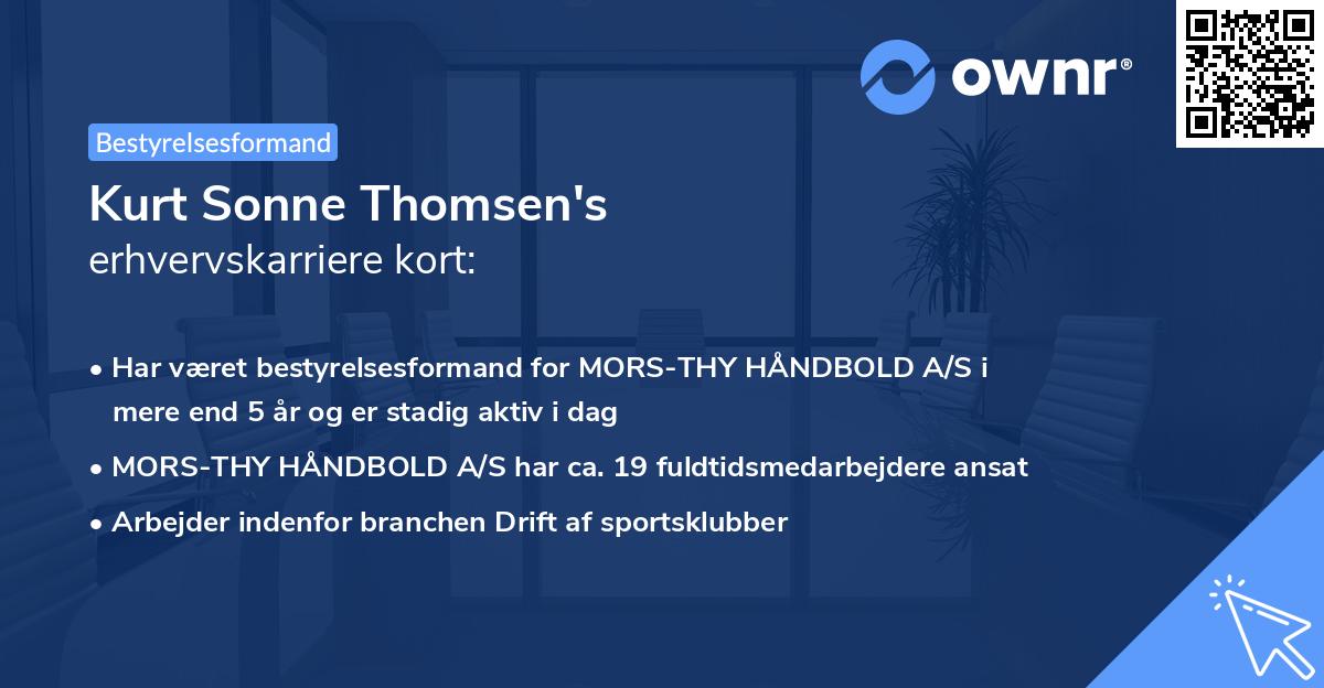 Kurt Sonne Thomsen's erhvervskarriere kort