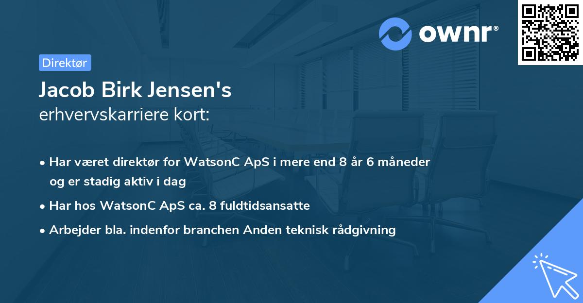 Jacob Birk Jensen's erhvervskarriere kort