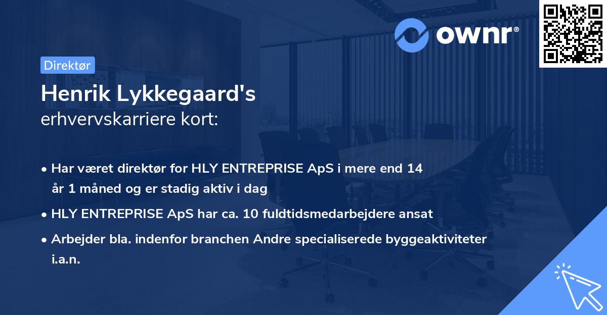 Henrik Lykkegaard's erhvervskarriere kort