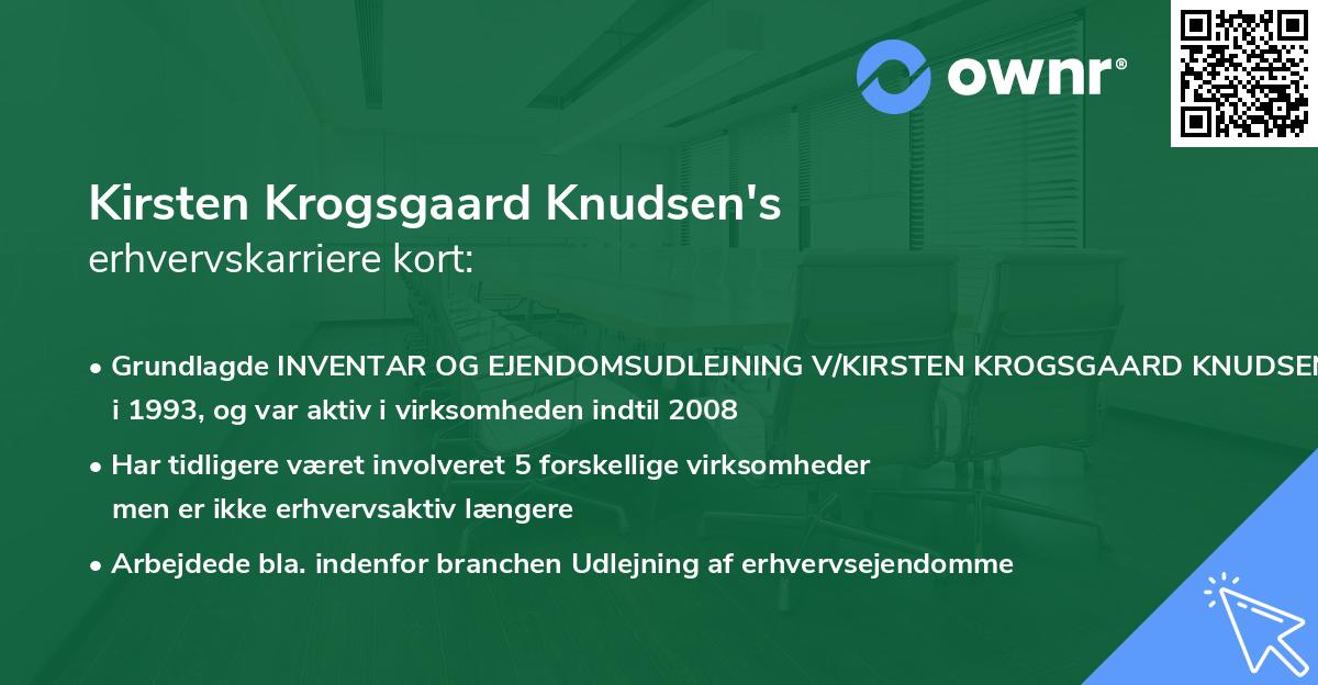Kirsten Krogsgaard Knudsen's erhvervskarriere kort