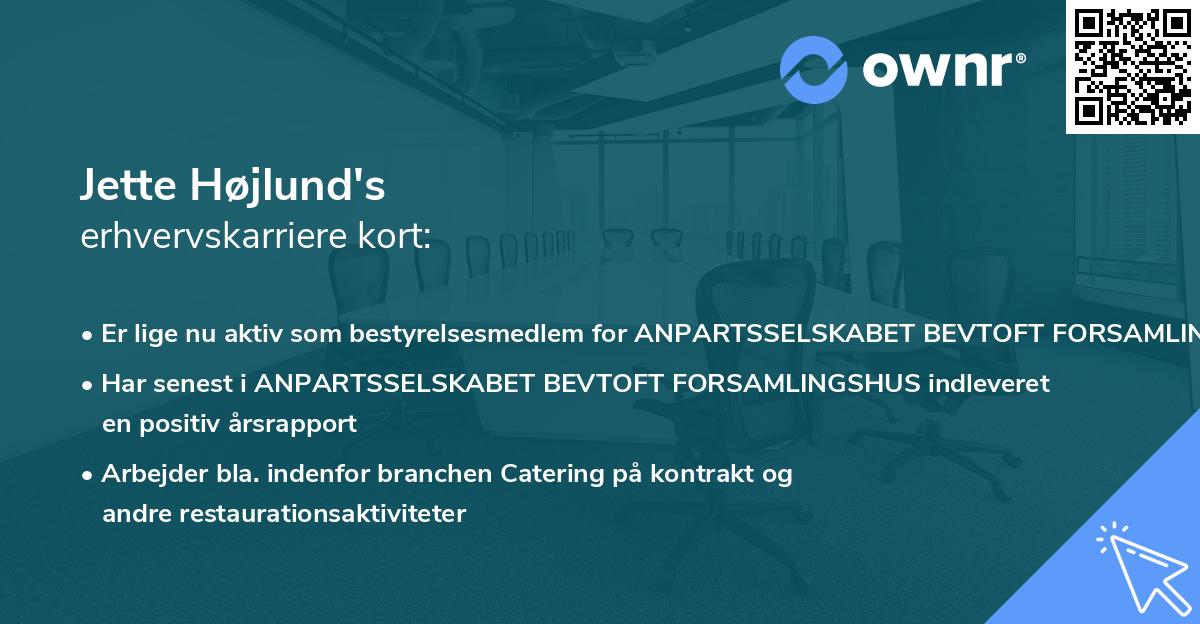 Jette Højlund's erhvervskarriere kort