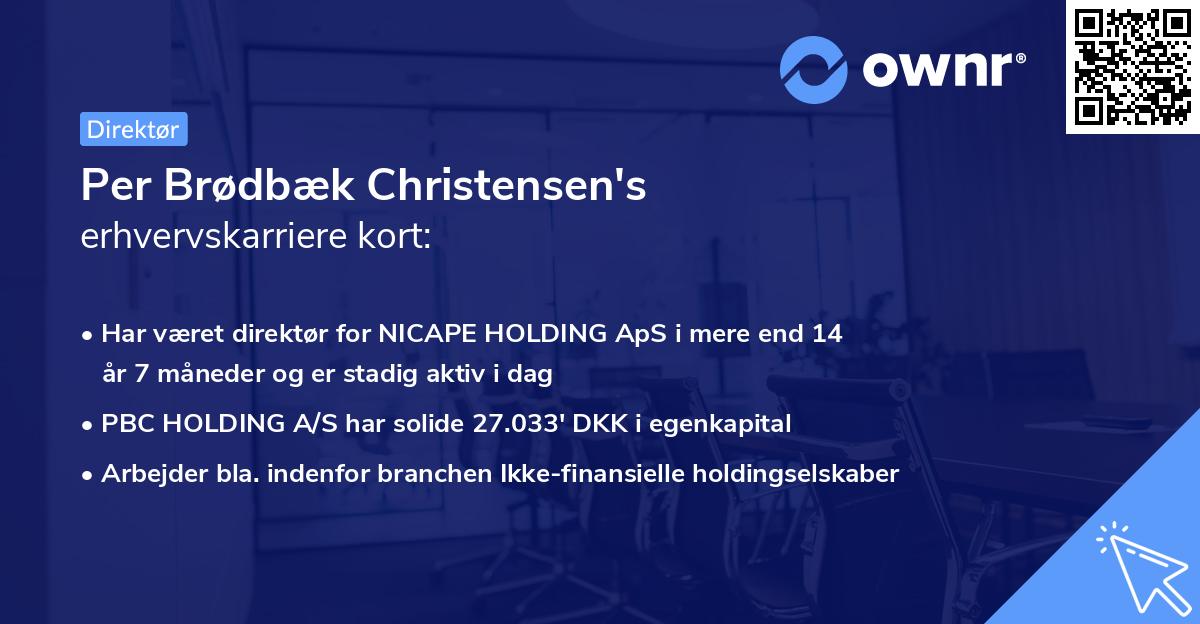 Per Brødbæk Christensen's erhvervskarriere kort
