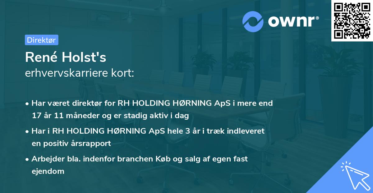 René Holst's erhvervskarriere kort