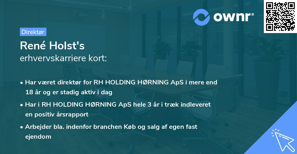 René Holst's erhvervskarriere kort