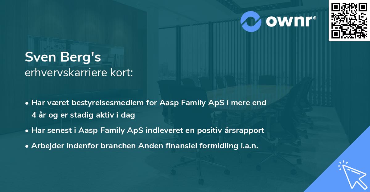 Sven Berg's erhvervskarriere kort