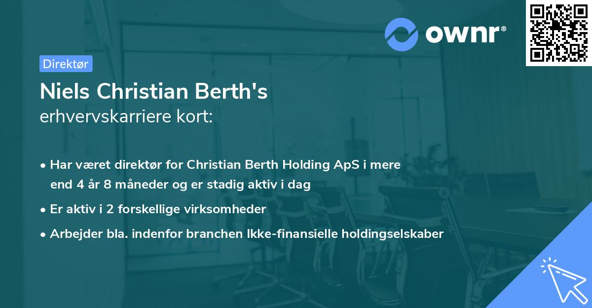 Niels Christian Berth's erhvervskarriere kort