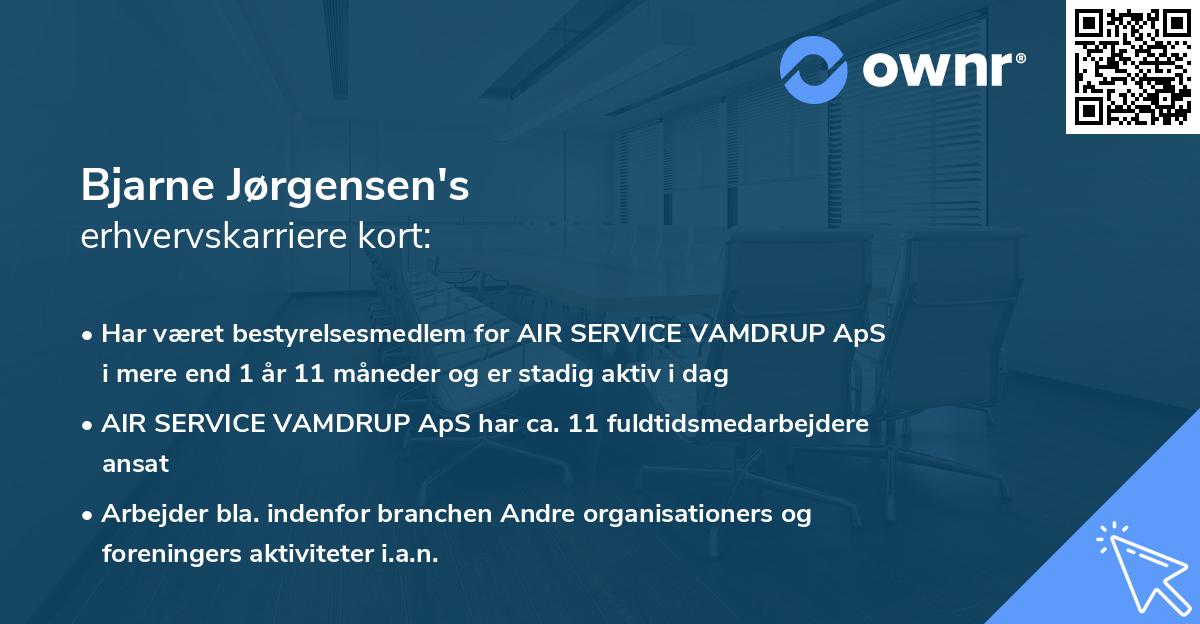 Bjarne Jørgensen's erhvervskarriere kort