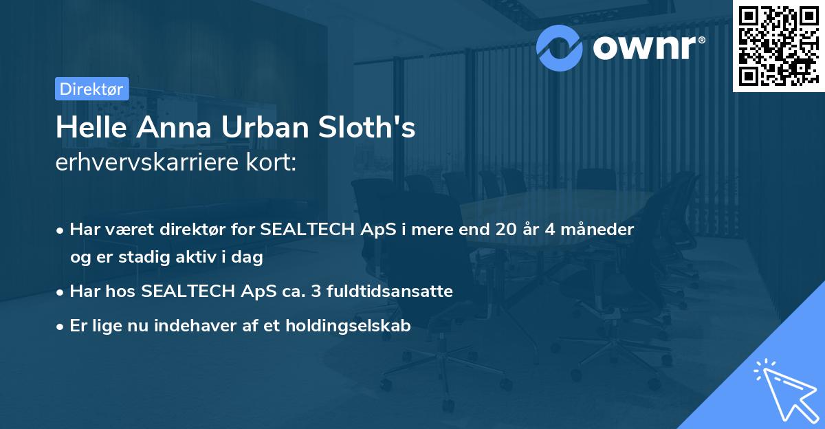 Helle Anna Urban Sloth's erhvervskarriere kort