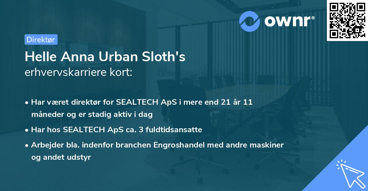 Helle Anna Urban Sloth's erhvervskarriere kort