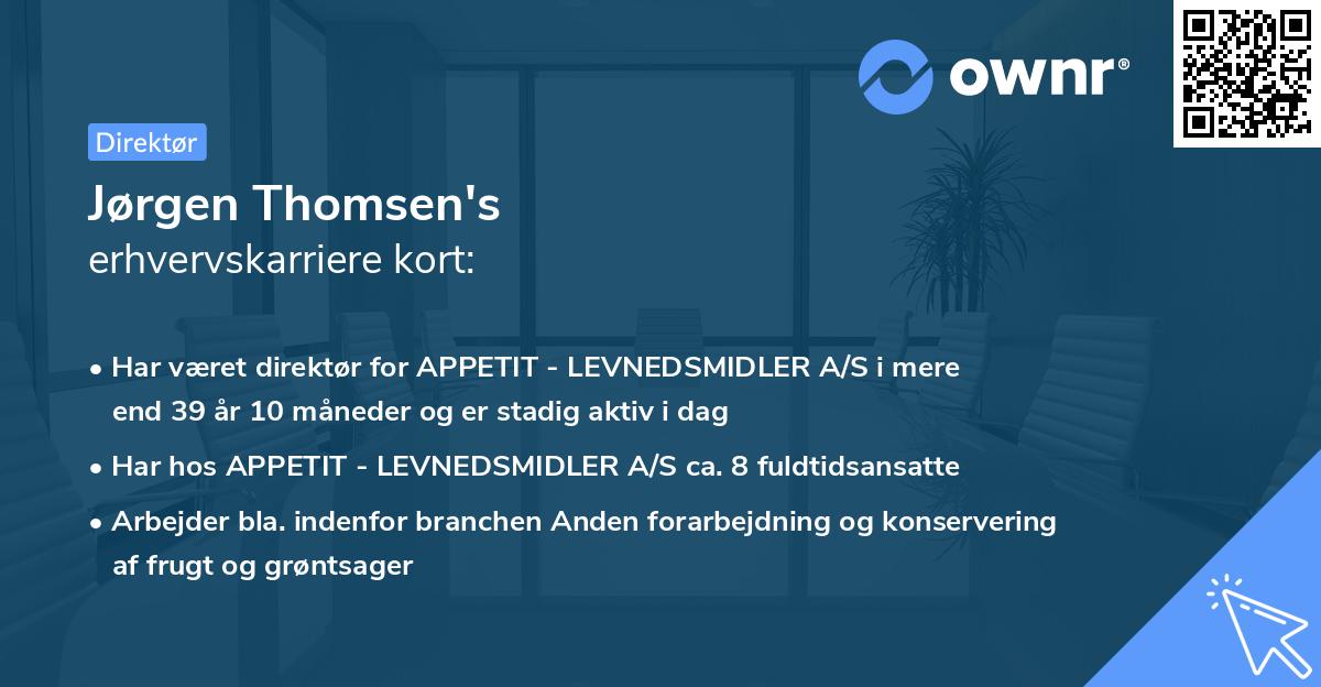 Jørgen Thomsen's erhvervskarriere kort