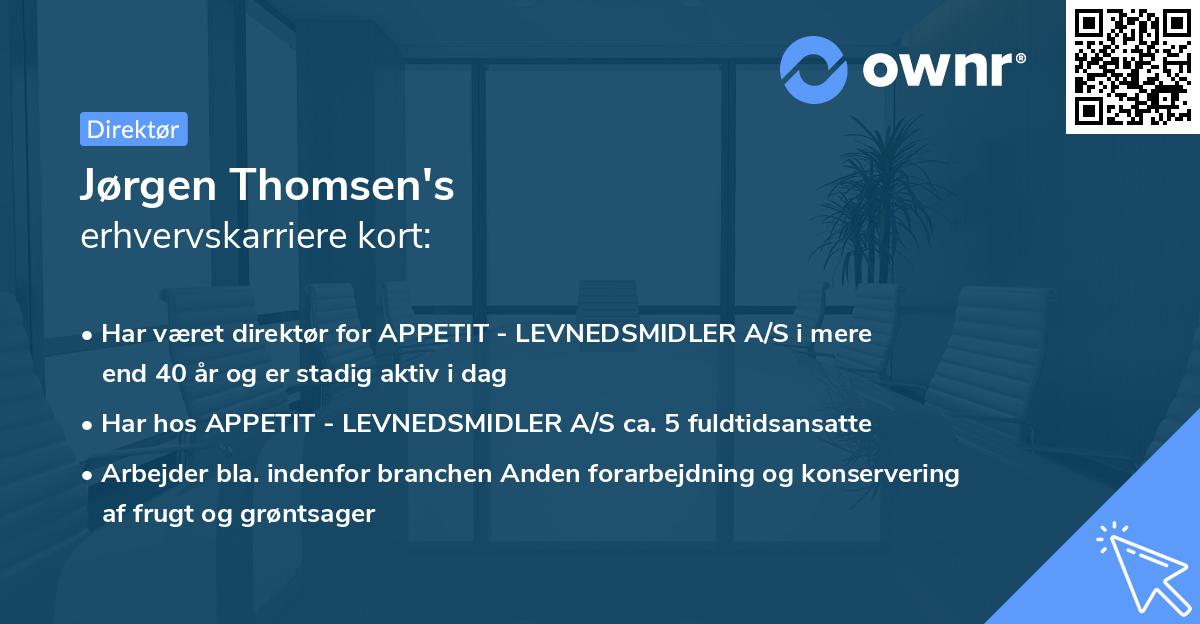 Jørgen Thomsen's erhvervskarriere kort