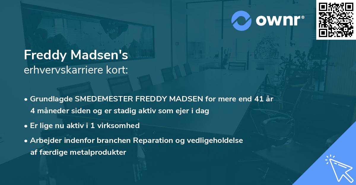 Freddy Madsen's erhvervskarriere kort