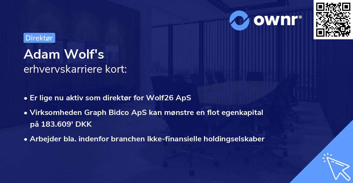Adam Wolf's erhvervskarriere kort