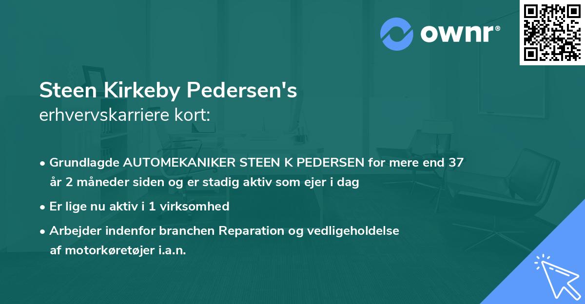Steen Kirkeby Pedersen's erhvervskarriere kort