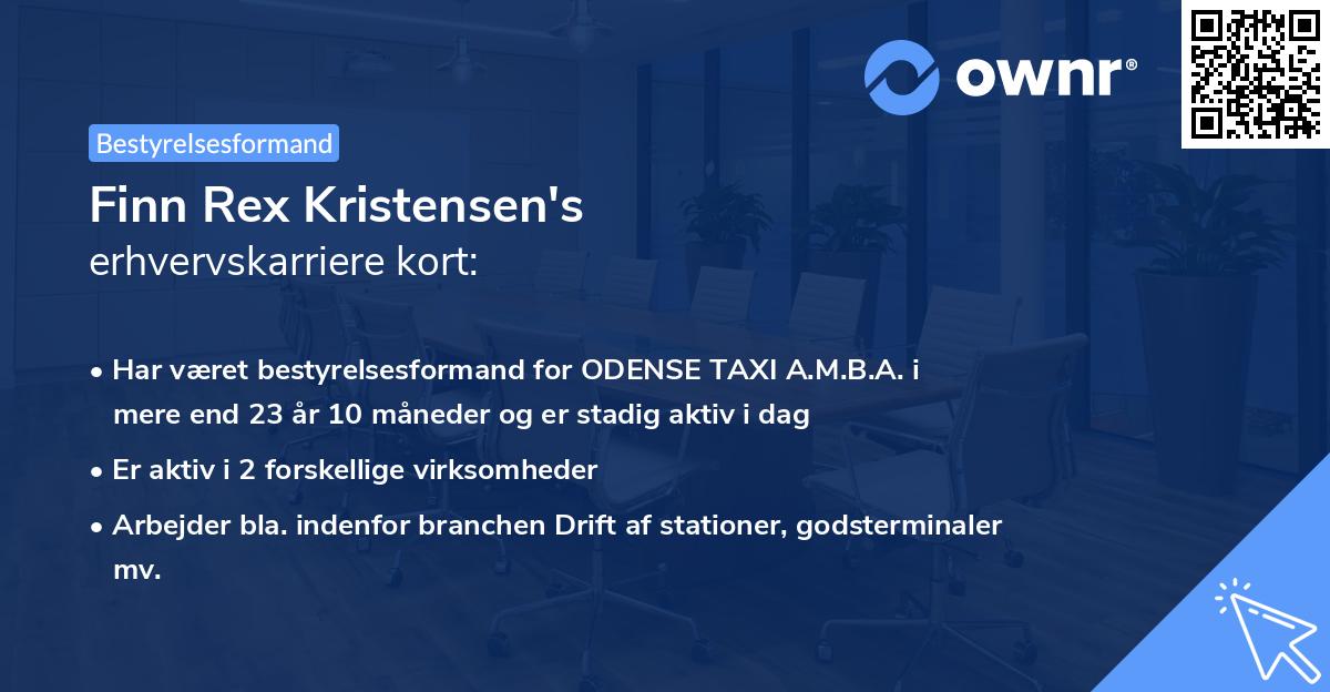 Finn Rex Kristensen's erhvervskarriere kort