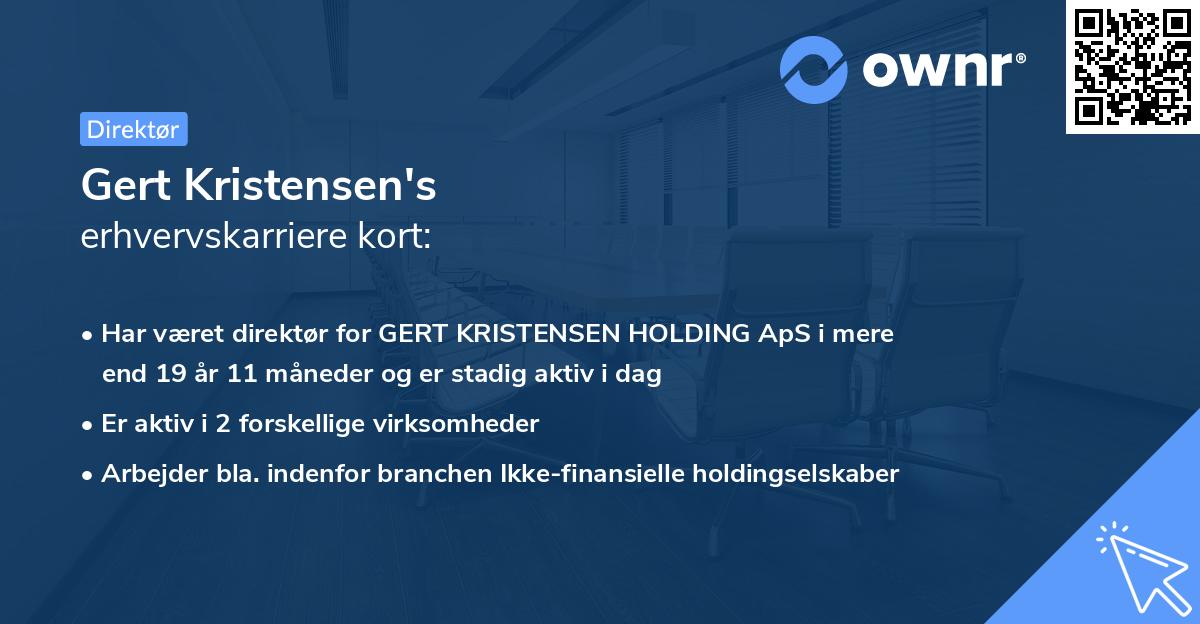 Gert Kristensen's erhvervskarriere kort