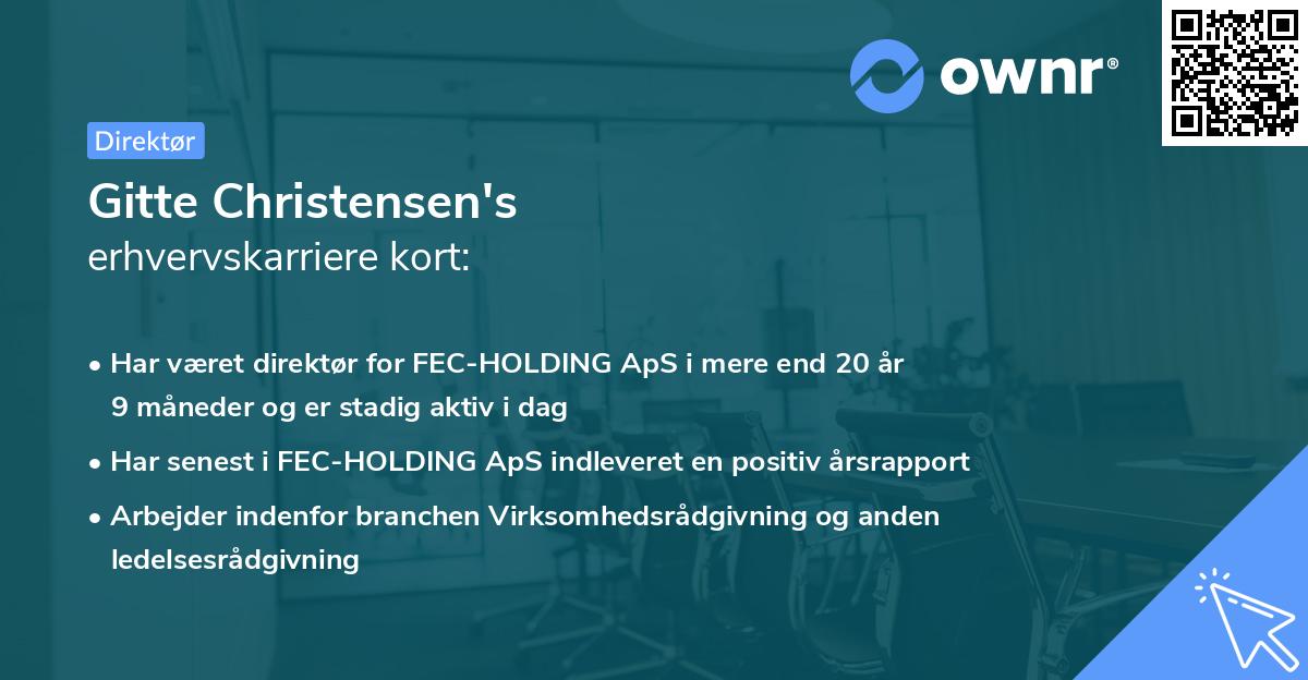 Gitte Christensen's erhvervskarriere kort