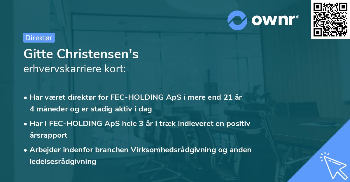 Gitte Christensen's erhvervskarriere kort