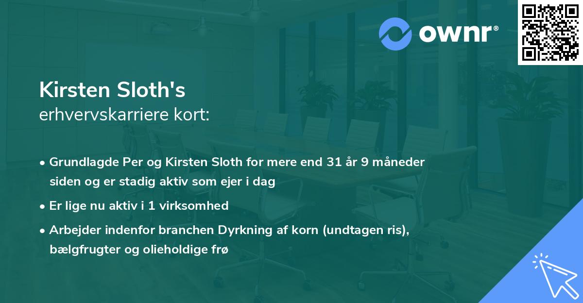 Kirsten Sloth's erhvervskarriere kort