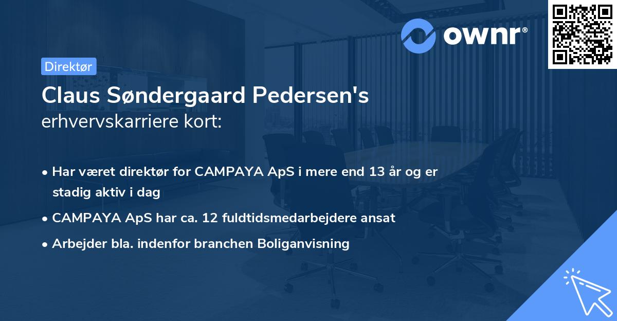 Claus Søndergaard Pedersen's erhvervskarriere kort