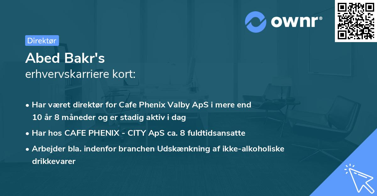 Abed Bakr's erhvervskarriere kort