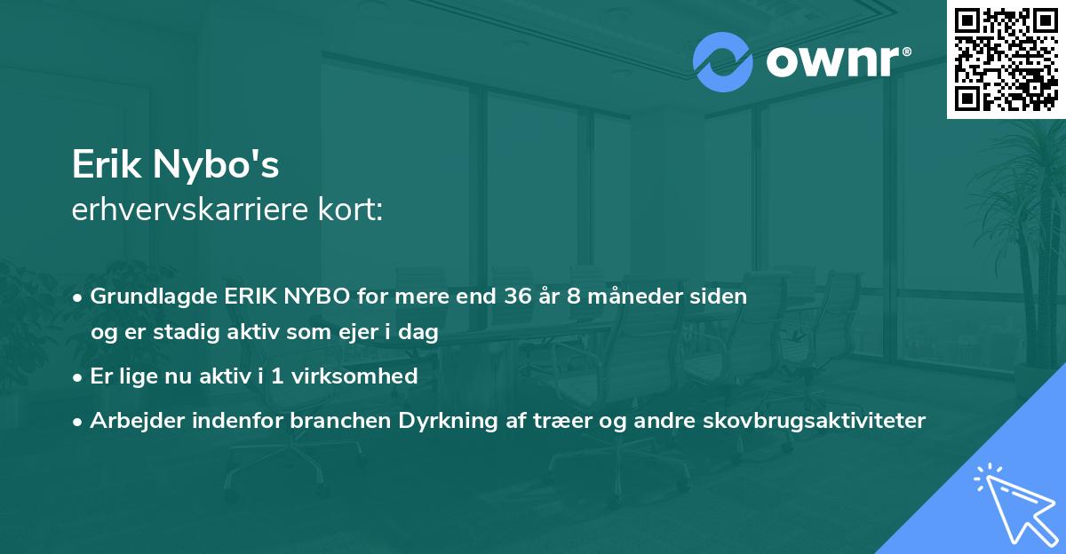 Erik Nybo's erhvervskarriere kort