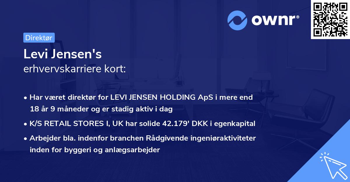 Levi Jensen's erhvervskarriere kort
