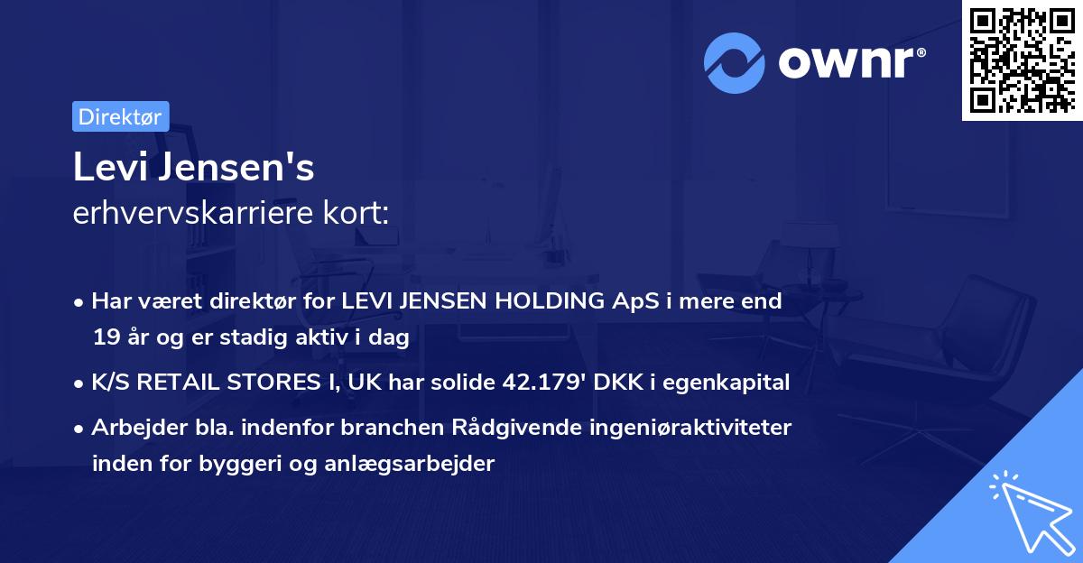 Levi Jensen's erhvervskarriere kort