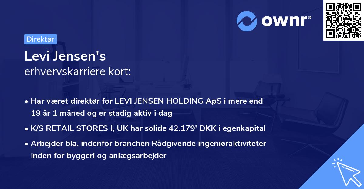 Levi Jensen's erhvervskarriere kort