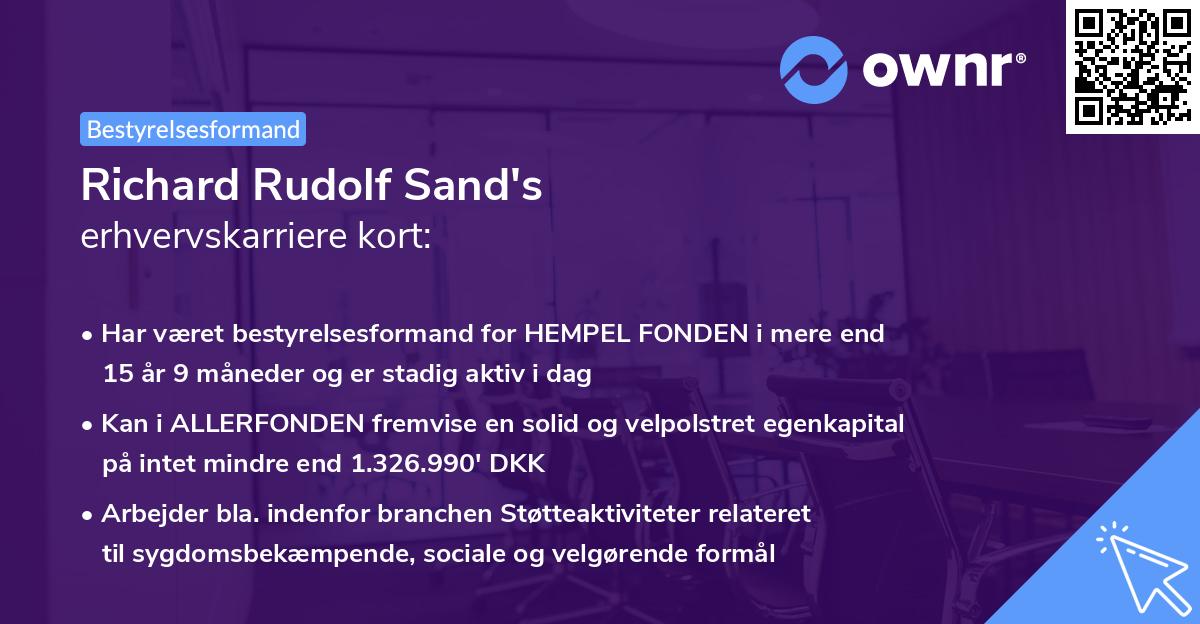 Richard Rudolf Sand's erhvervskarriere kort