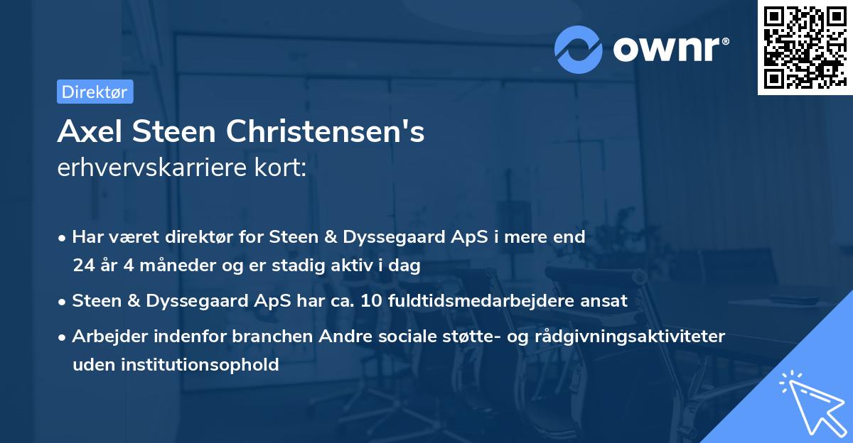Axel Steen Christensen's erhvervskarriere kort