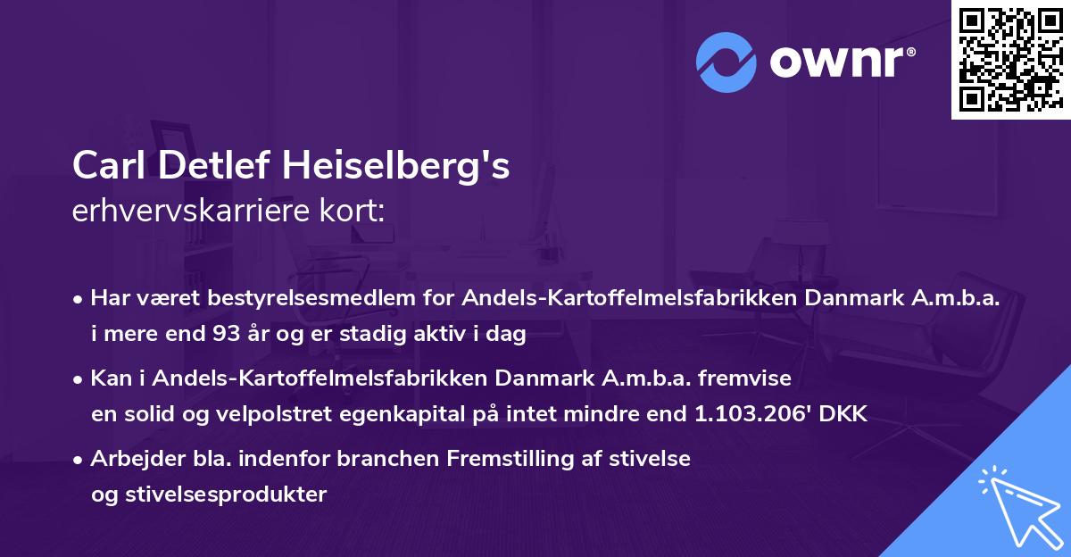 Carl Detlef Heiselberg's erhvervskarriere kort
