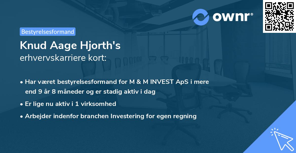 Knud Aage Hjorth's erhvervskarriere kort