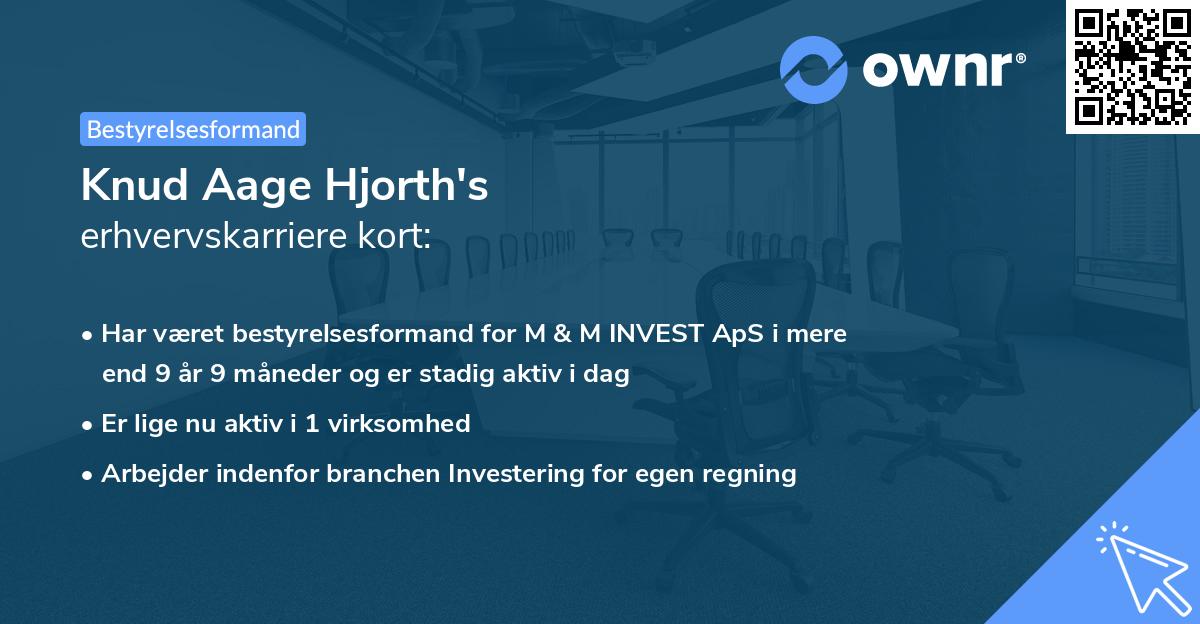 Knud Aage Hjorth's erhvervskarriere kort