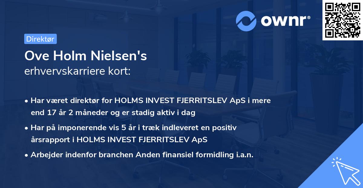 Ove Holm Nielsen's erhvervskarriere kort