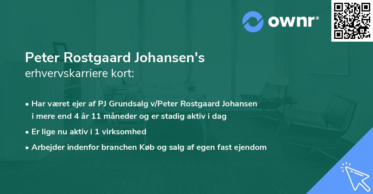 Peter Rostgaard Johansen's erhvervskarriere kort