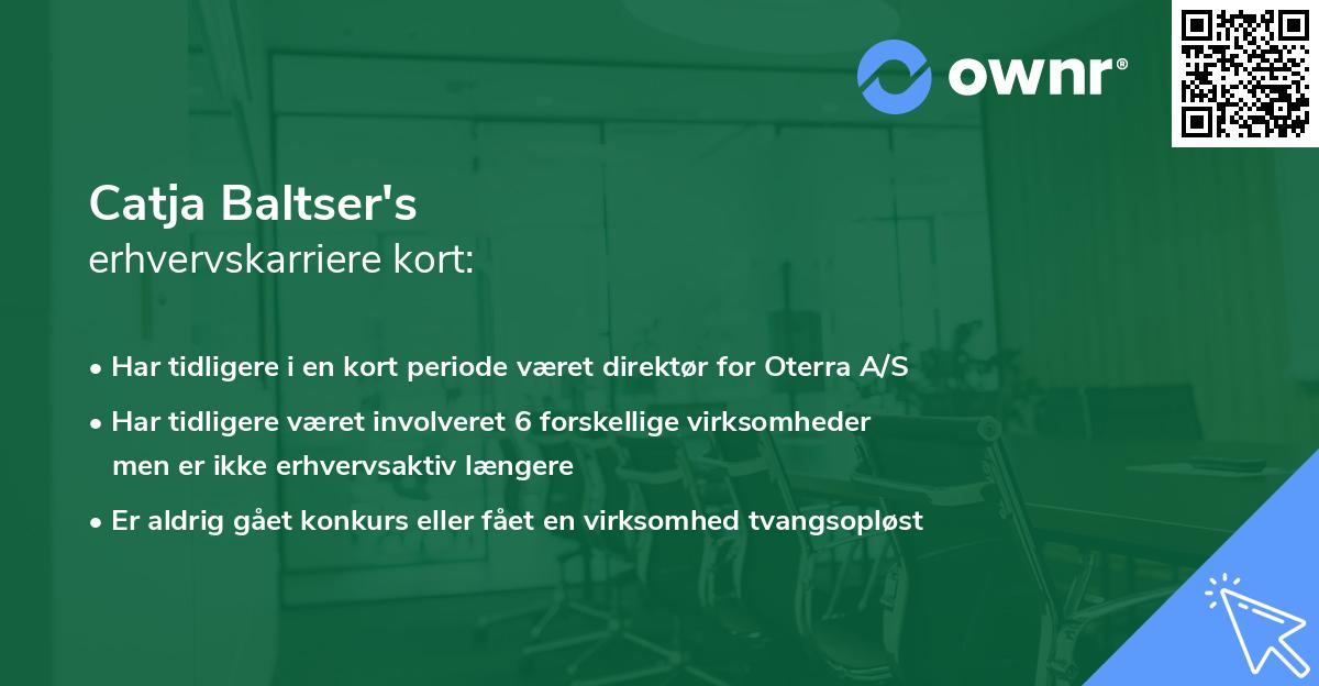 Catja Baltser's erhvervskarriere kort