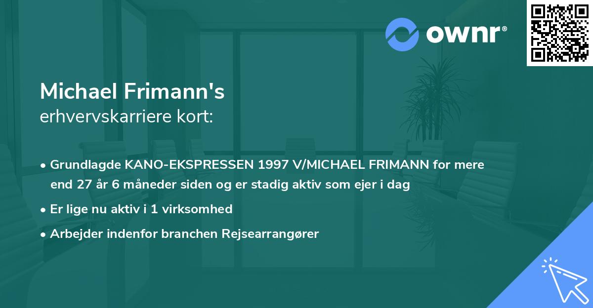 Michael Frimann's erhvervskarriere kort