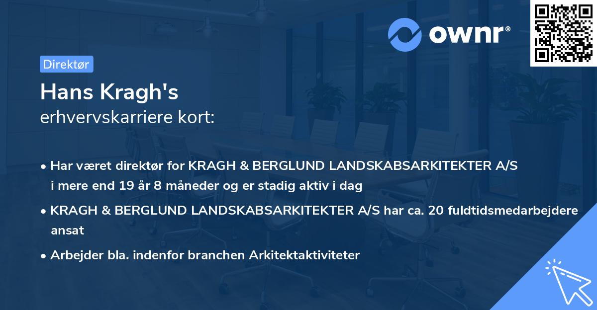 Hans Kragh's erhvervskarriere kort