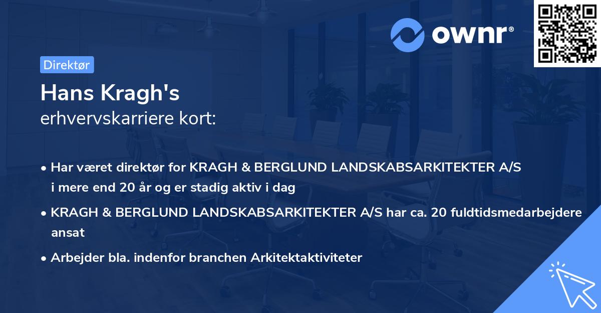 Hans Kragh's erhvervskarriere kort