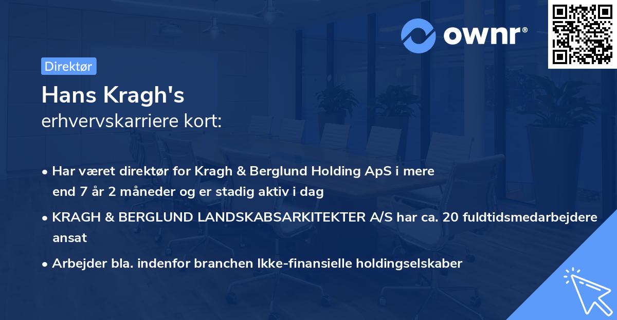 Hans Kragh's erhvervskarriere kort