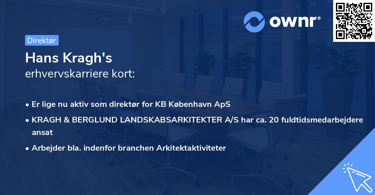 Hans Kragh's erhvervskarriere kort