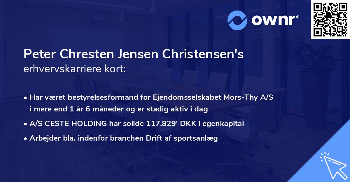 Peter Chresten Jensen Christensen's erhvervskarriere kort