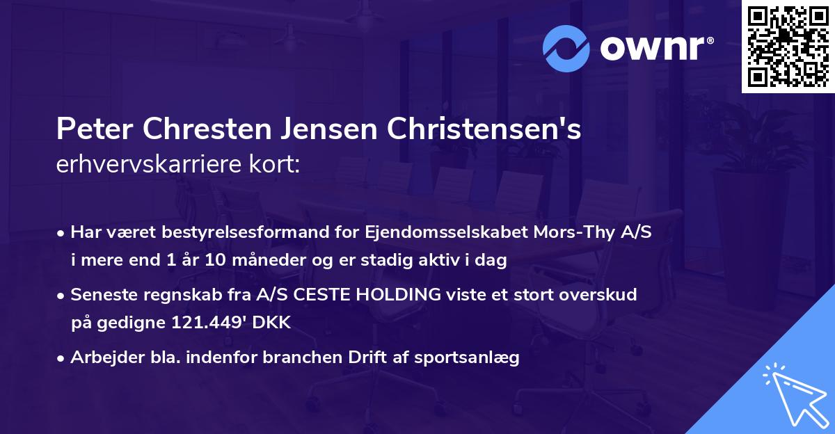 Peter Chresten Jensen Christensen's erhvervskarriere kort